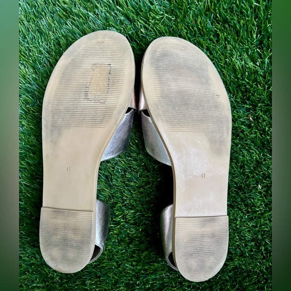 H&M Gold Sandals Crisscross Design - Picture 7 of 9